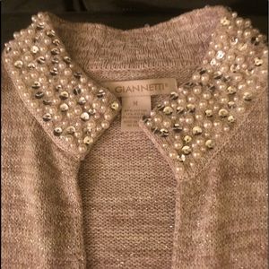 Embellished sweater jacket
